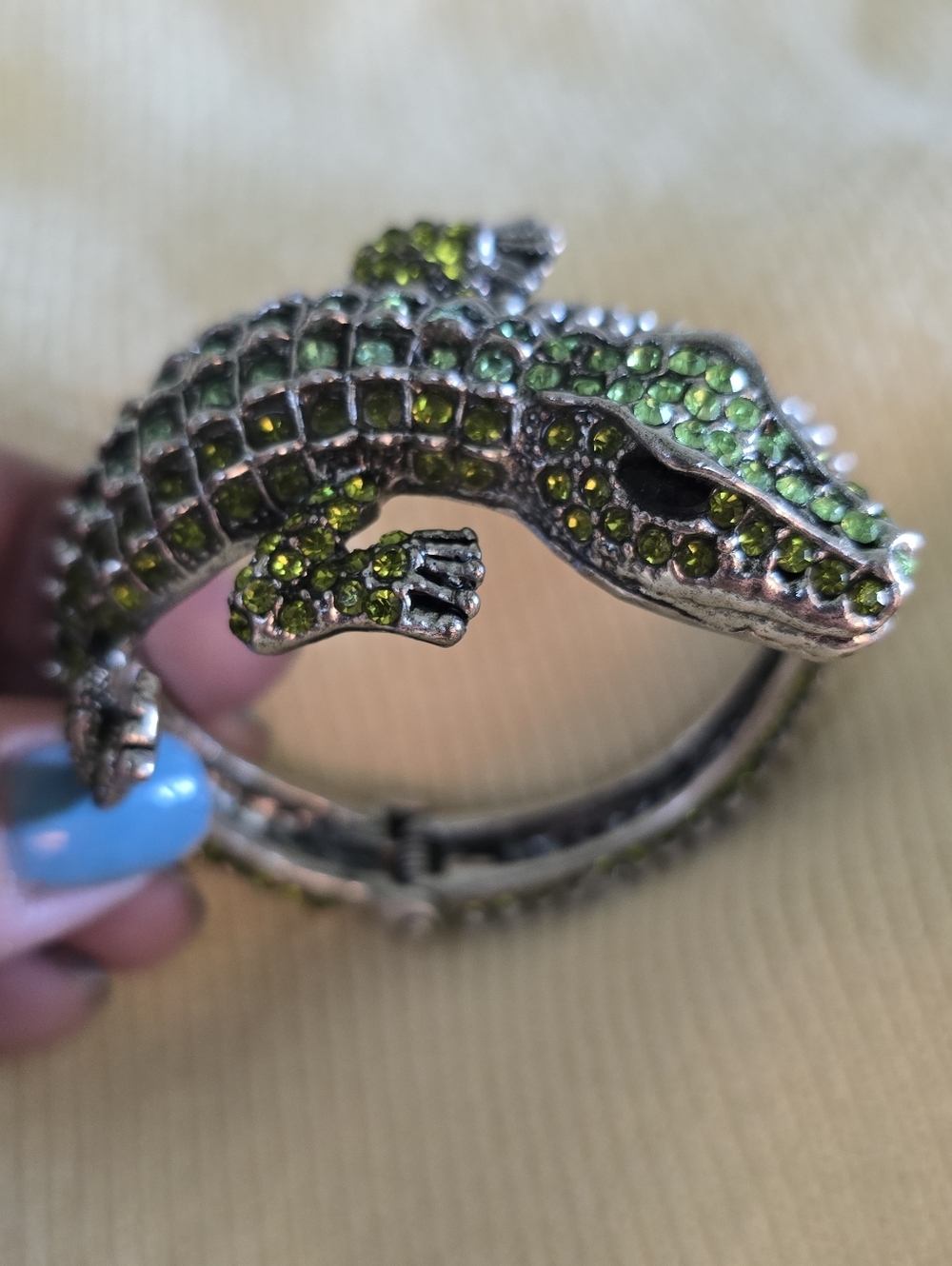 Green Jeweled Alligator Reptile Bangle